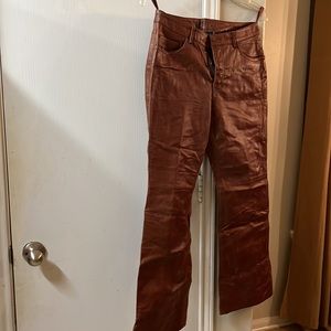 Vintage Express genuine leather pants fall red size 9/10 perfect condition